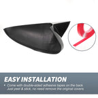Pair Rearview Mirror Cover Overlay Gloss Black for Ford Mondeo Fusion (2013–2020)