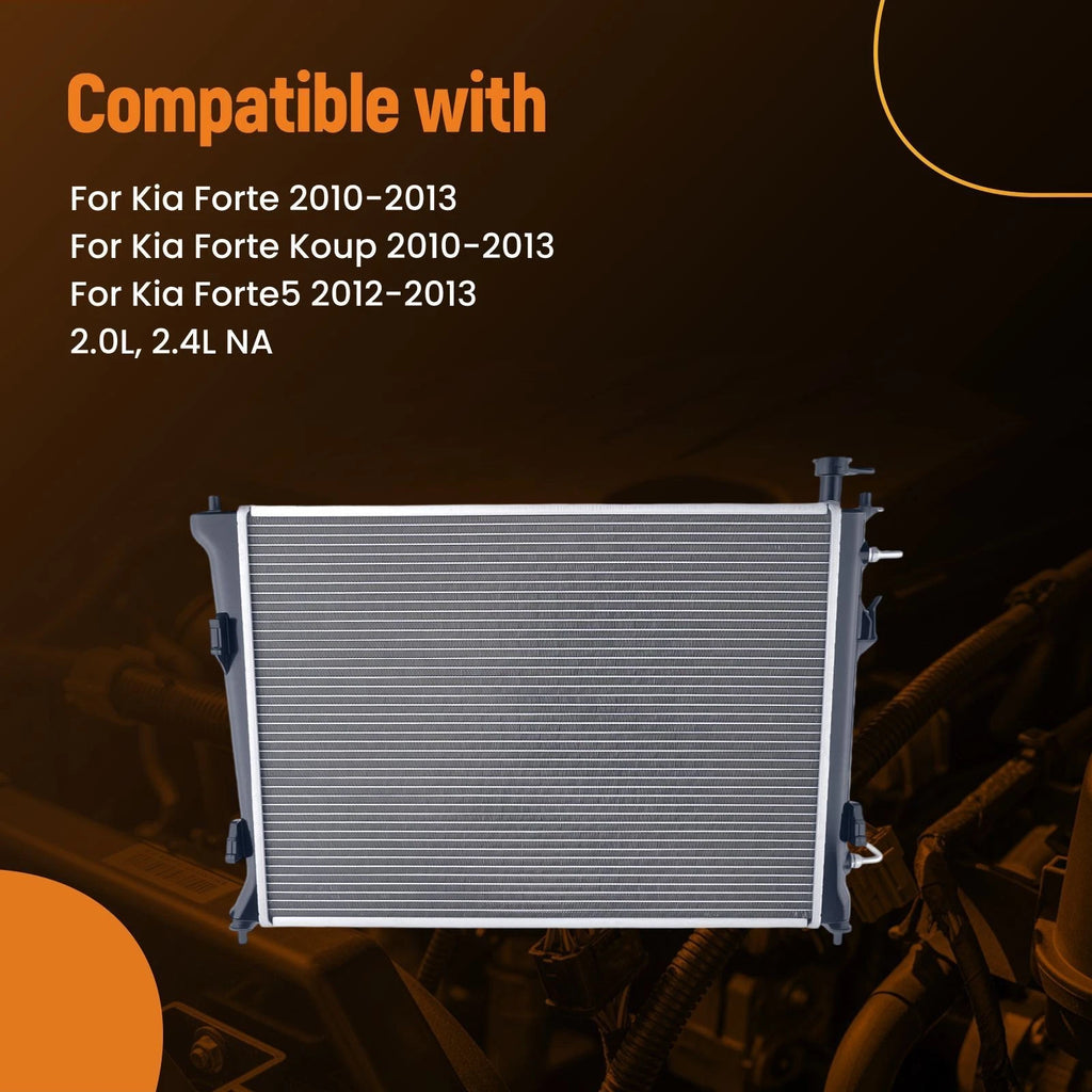 Cooling Radiator for Kia Forte (2010–2013) Aluminum Plastic Tank 253101M000