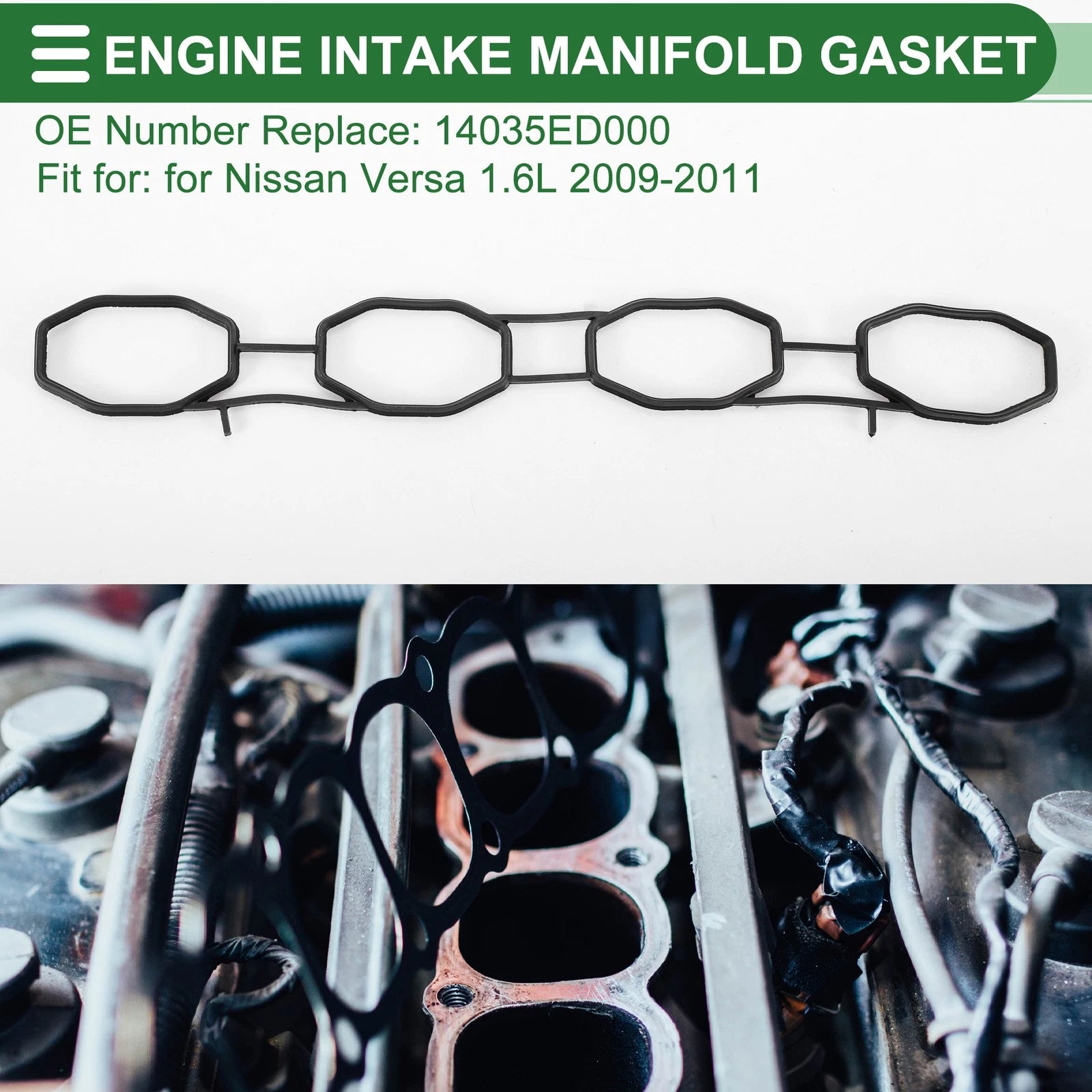 Engine Intake Manifold Gasket for Nissan Versa 1.6L (2009–2011) No. 14035ED000