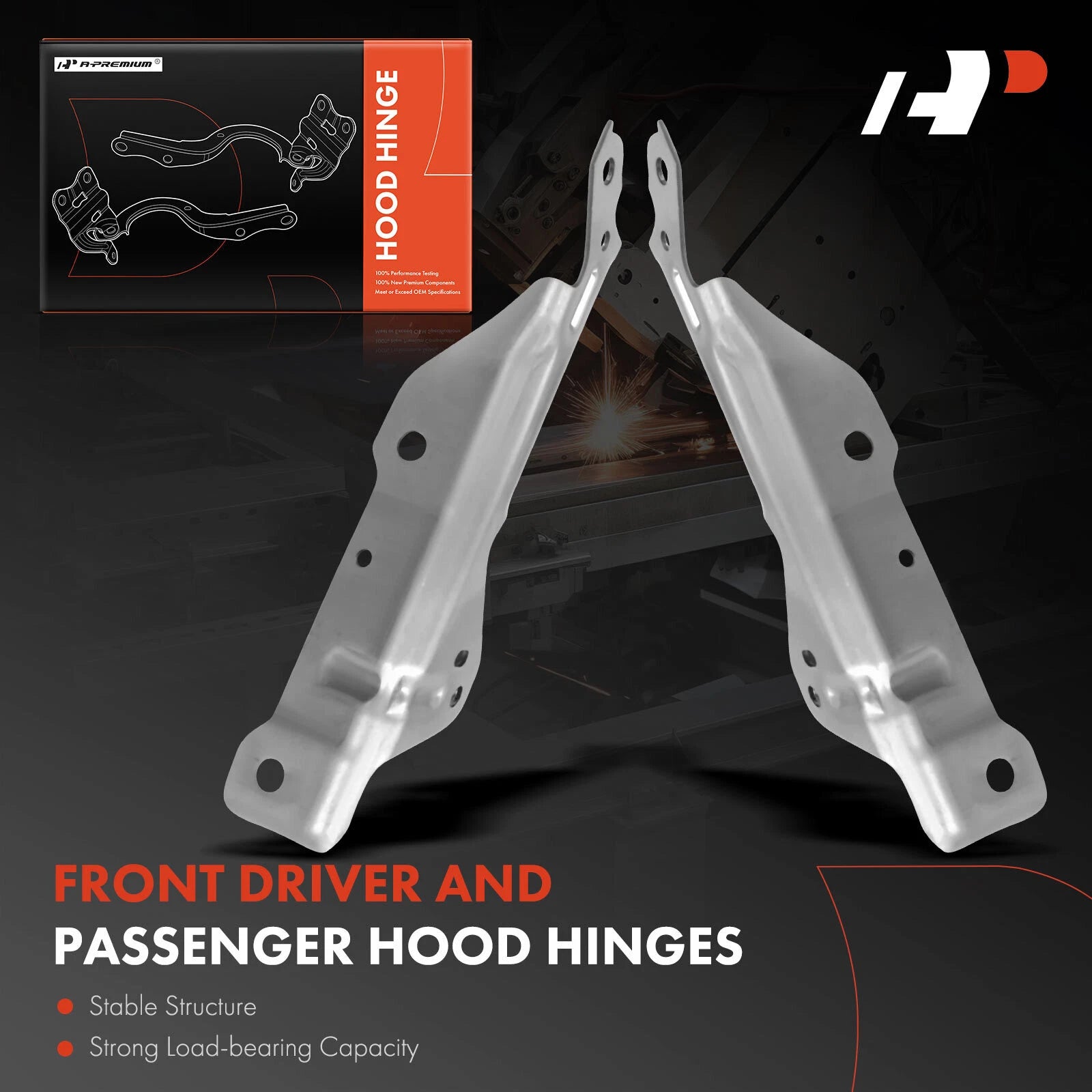 2X Front Hood Hinge for Chevy Silverado GMC Sierra 2500 3500 HD (2015â2016)