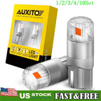 Set of 10 Red LED Bulbs for Tail Stop Brake Turn Signal Light