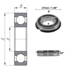6904NR2RS Deep Groove Ball Bearing for Scooter Skateboard (20x37x9mm)
