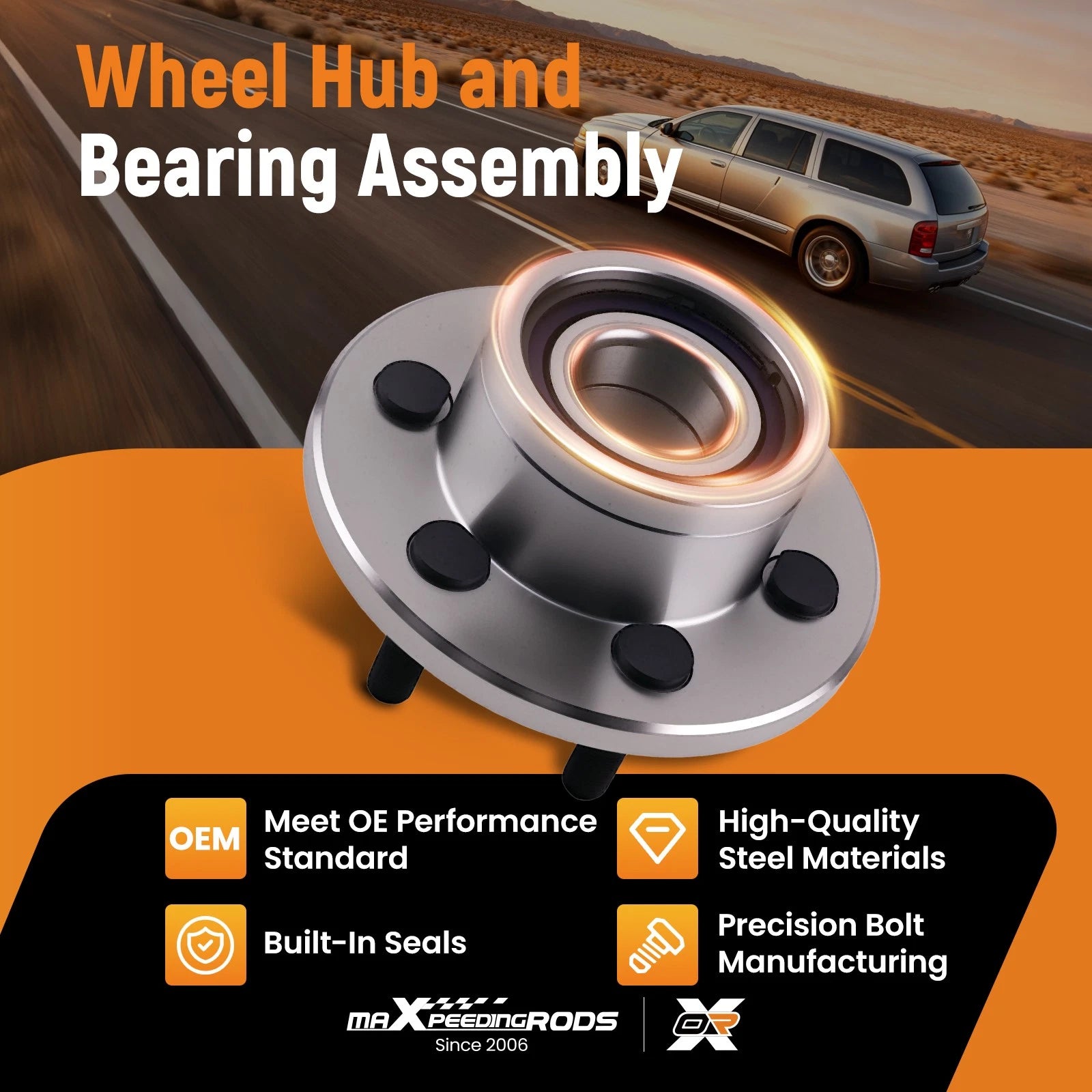 2X Front Wheel Hub & Bearing Assembly for Dodge Dakota Durango (1997–2004) 515032