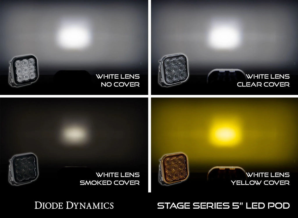 Diode Dynamics SS5 Smoked LED Pod Cover Replacement for Single (2005–2015)