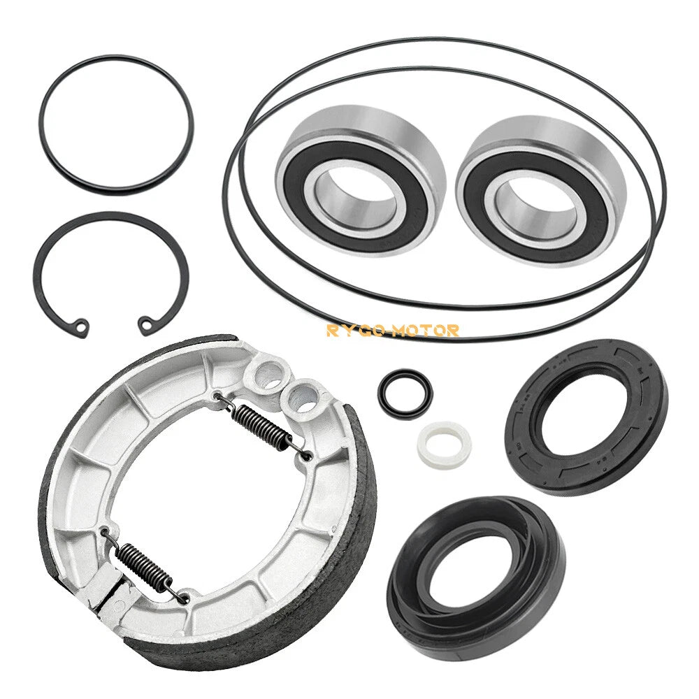 Rear Brake Drum Bearing Seals w/Shoes Kit for Honda Foreman Rubicon 500 (2001–2023)