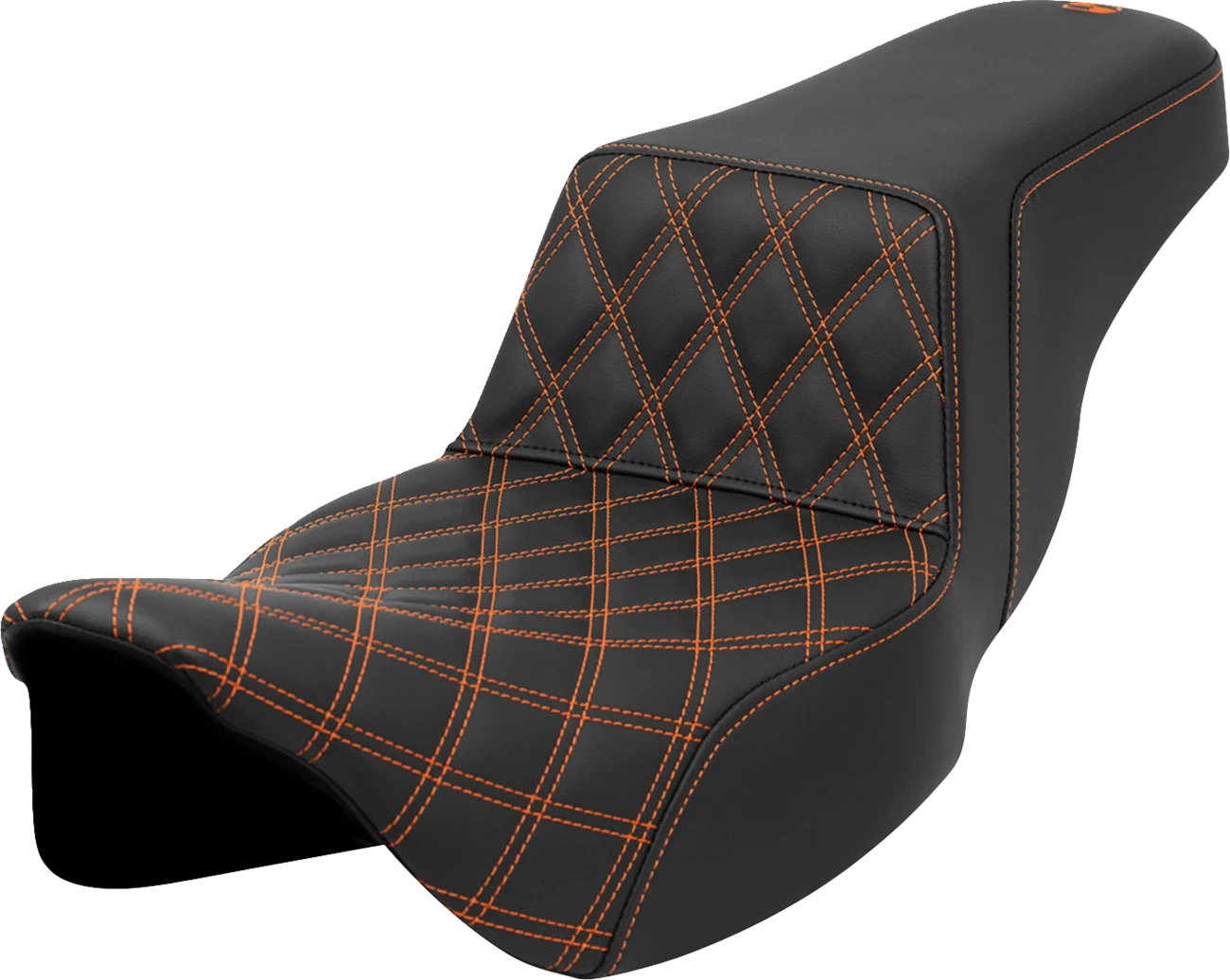SADDLEMEN Step-Up Seat for Harley Davidson (2014–2023) - Extended Reach, Lattice Stitch