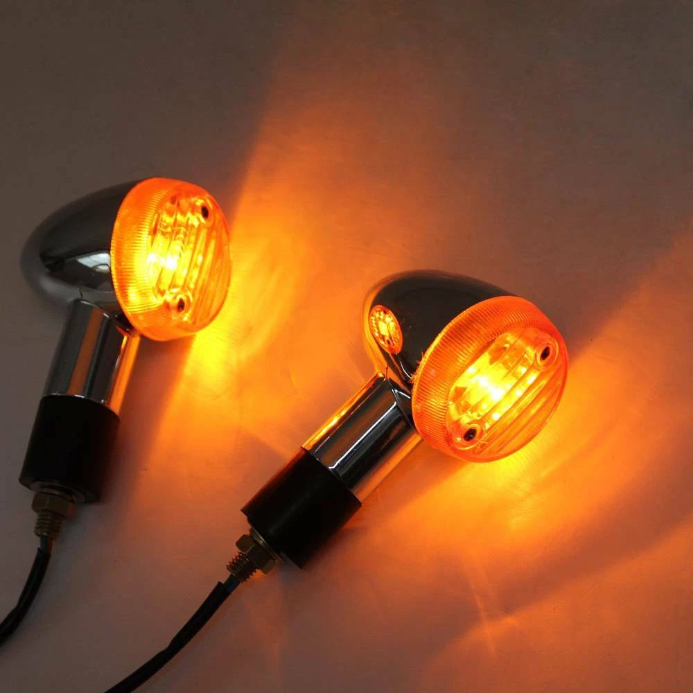 4X Chrome Turn Signal Blinker Indicator Light for Honda Suzuki Yamaha