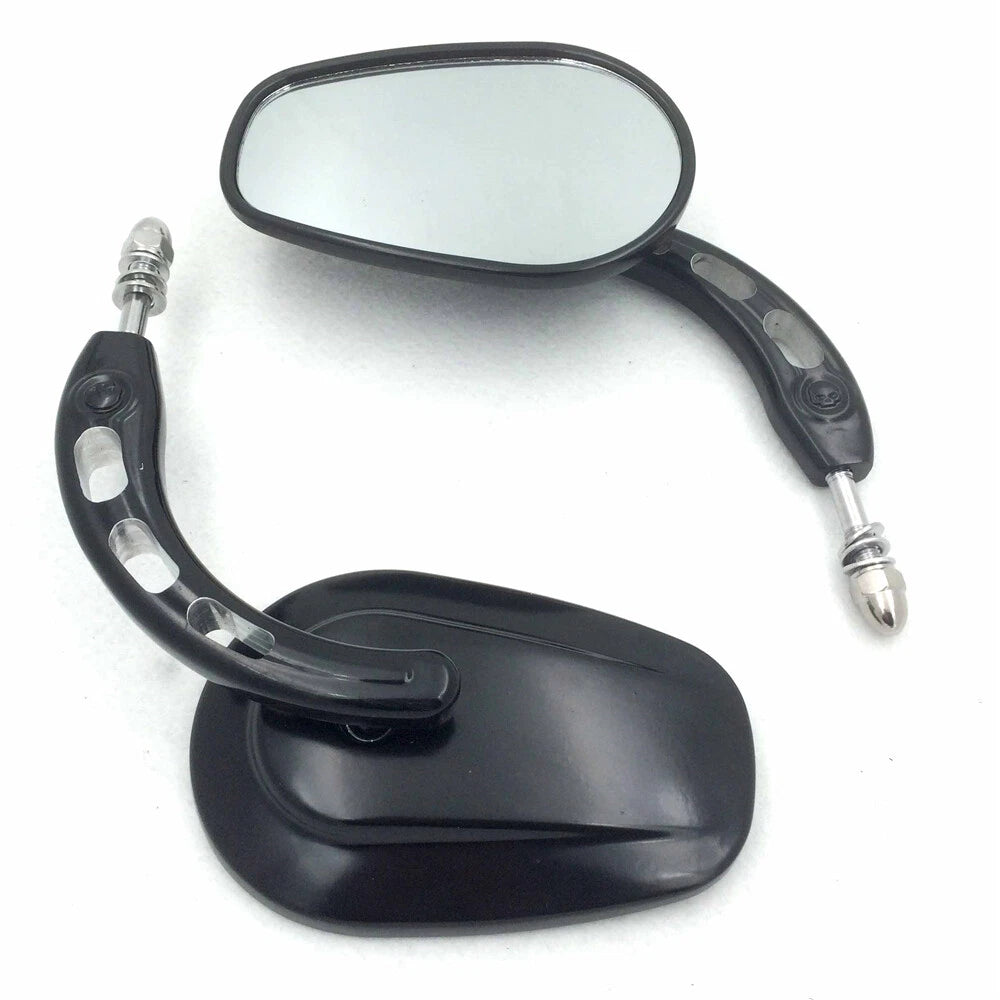 Black Big Racing Side Mirrors for Harley Low Rider (2014–2023)