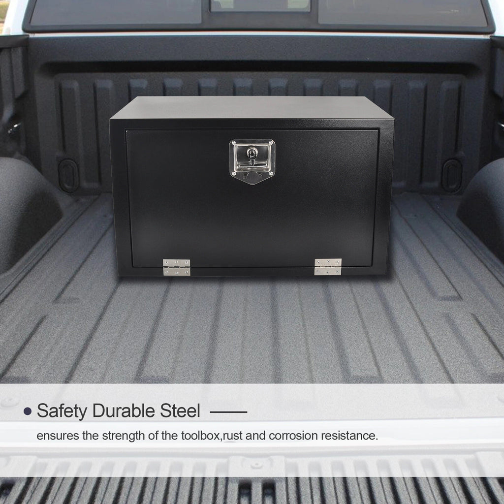 30" x 18" x 18" Black Steel Tool Box for Pickup Truck (Fits Most Models)