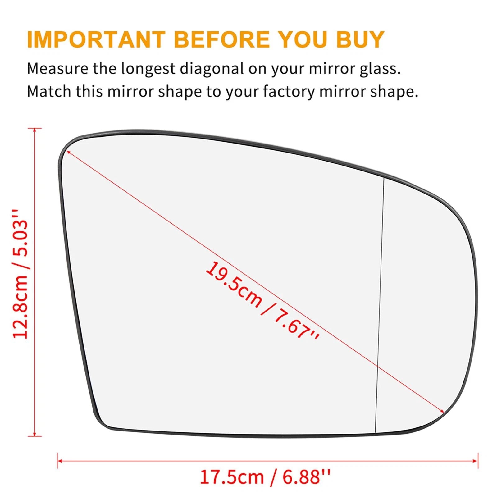 Heated Mirror Glass w/ Backing for Mercedes ML320 GL320 (2000–2012)