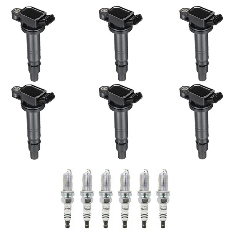 6x Ignition Coils + 6x Spark Plugs for Toyota Tacoma Tundra 4Runner FJ Cruiser (2005–2023)
