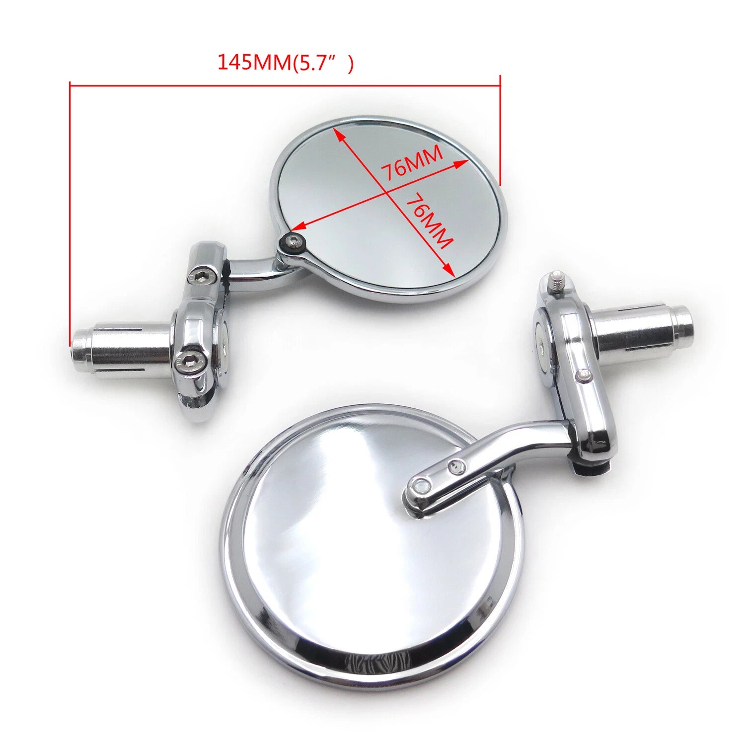 Chrome Foldable 1" 25mm Handle Bar End Side Mirrors for Universal Motorcycle