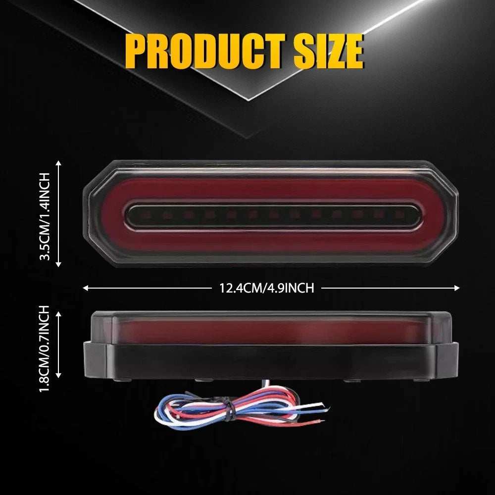 2X Tail Brake Light for Universal Car Truck Trailer (ABS+PC, Red & Amber)