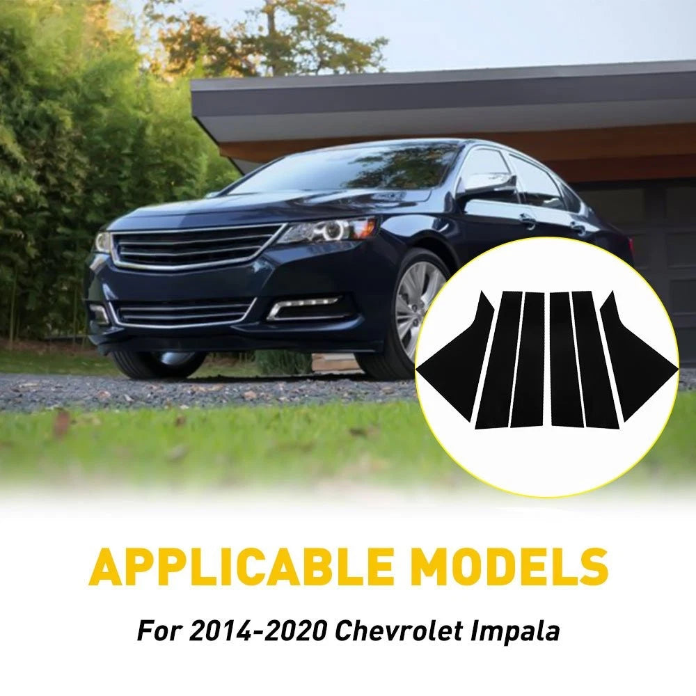 Set of 6 Body Pillar Posts Door Window Trim for Chevrolet Impala (2014–2020)