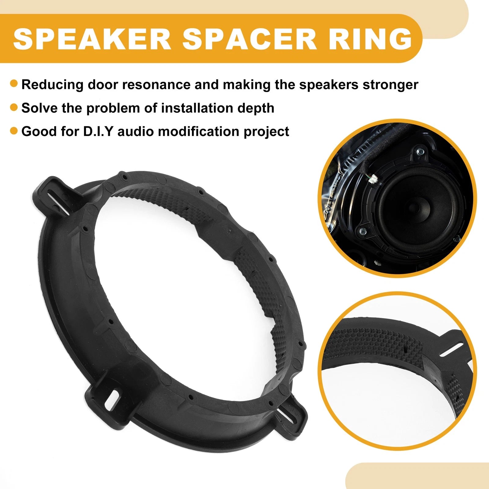 2X Speaker Subwoofer Mounting Spacer Bracket Ring for Hyundai 6.5" ABS