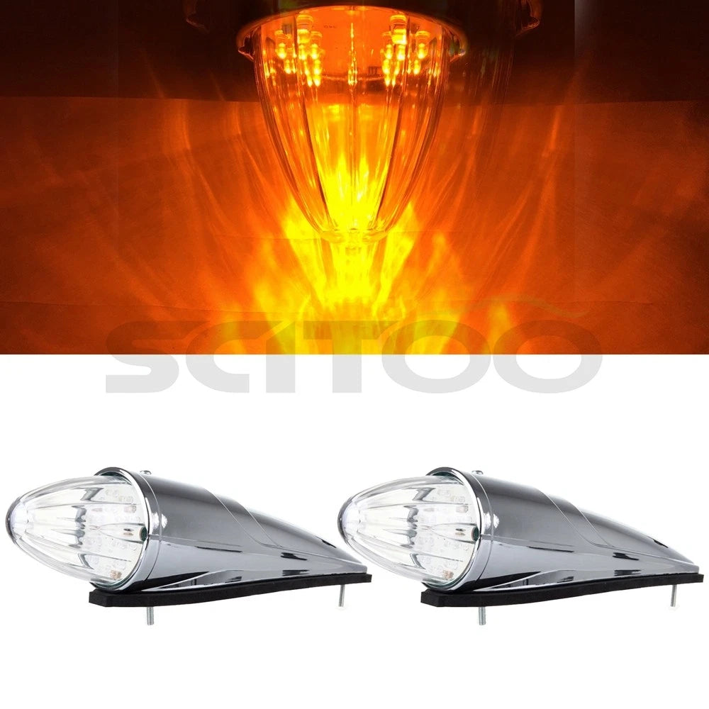 2X Amber LED Lens Side Marker Lights for Western Star Peterbilt Mack Kenworth