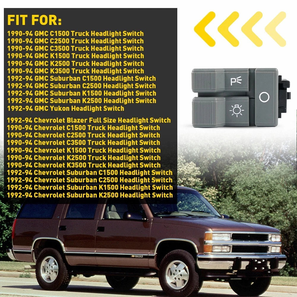 Rocker Switch for Chevy GMC Pickup Truck (1990–1994) Gray