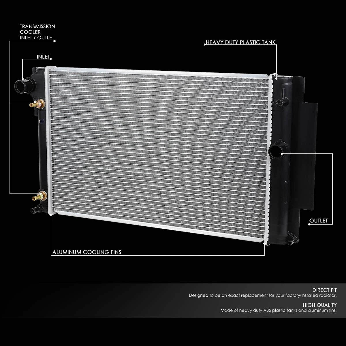 Full Aluminum Core Cooling Radiator for Scion xB (2008–2015) DPI 13001