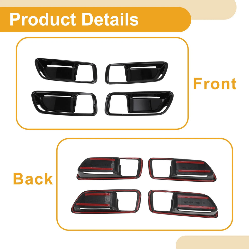 Interior Door Handle Bowl Cover Trim for Honda CHR (2024–2025) Gloss Black