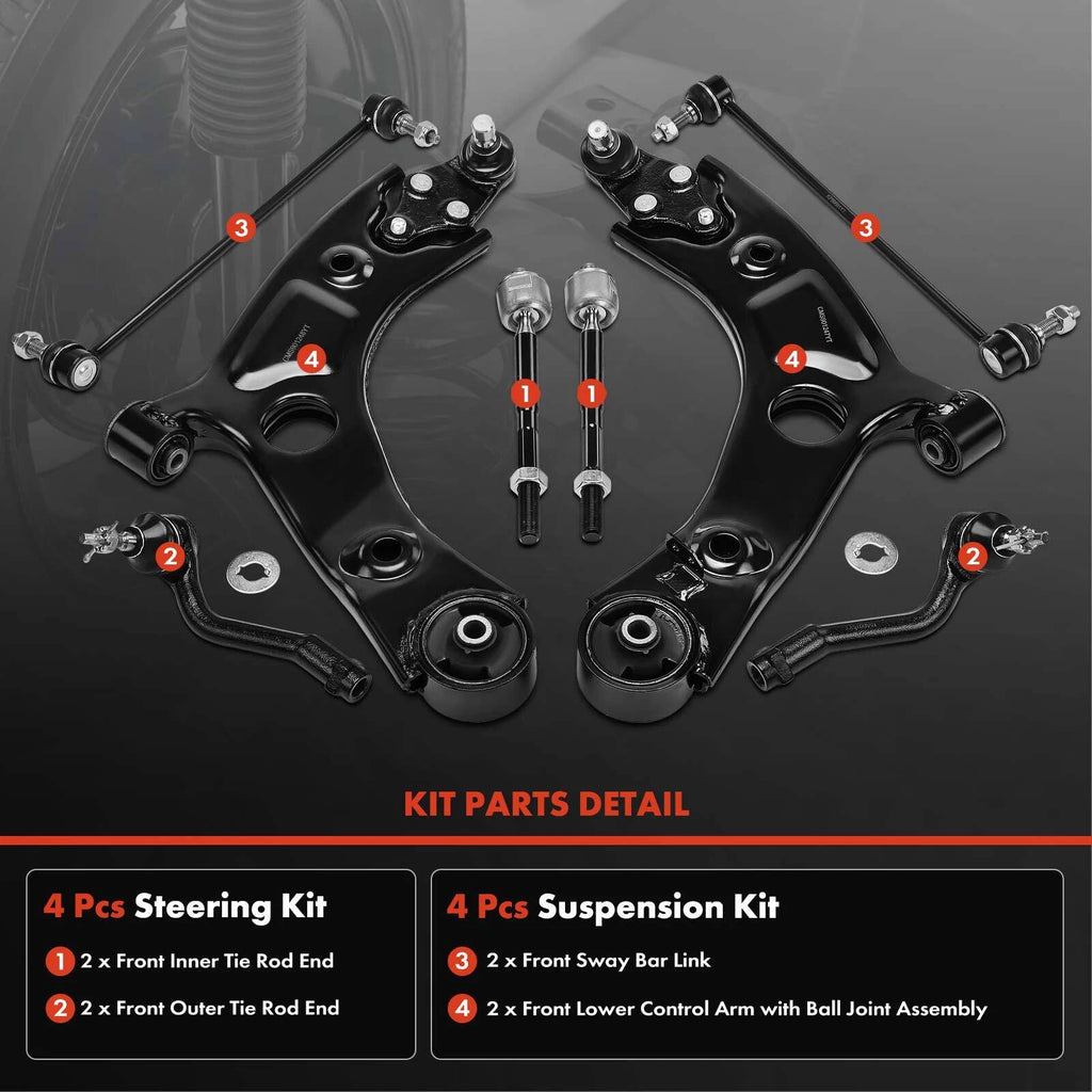 8x Control Arm with Ball Joint & Sway Bar for Kia