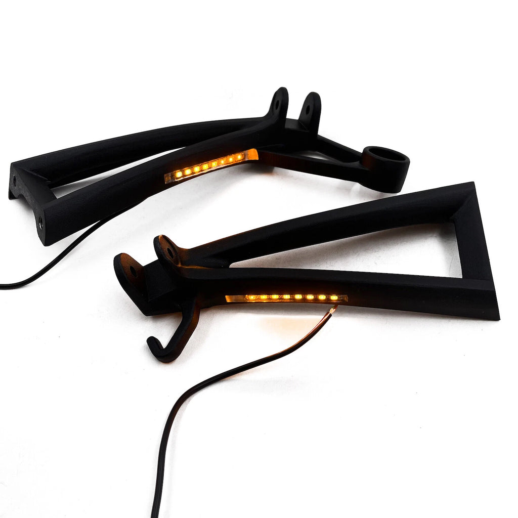Black Rear Passenger Foot Pegs with LED Signal for Yamaha R6/R6S (2003–2010)