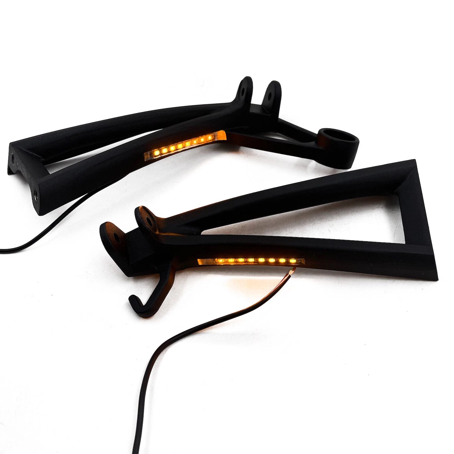 Black Rear Passenger Foot Pegs with LED Signal for Yamaha R6/R6S (2003–2010)