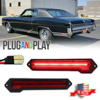 2X Red Lens LED Rear Bumper Side Marker Lights for Chevrolet Monte Carlo (1970–1972)