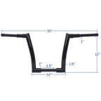 12" Black Ape Hanger Handlebar for Harley FLD (2012–2016), FXDB (2013–2017), FXDLS (2016–2017), FLS (2000–2017)