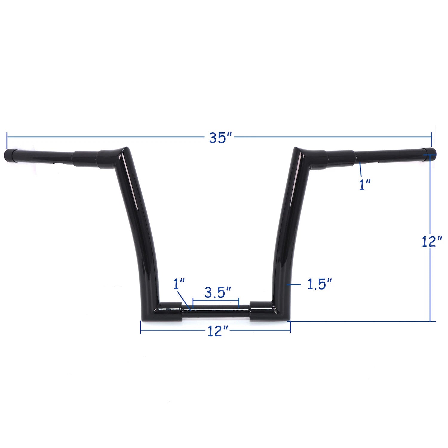 12" Black Ape Hanger Handlebar for Harley FLD (2012–2016), FXDB (2013–2017), FXDLS (2016–2017), FLS (2000–2017)