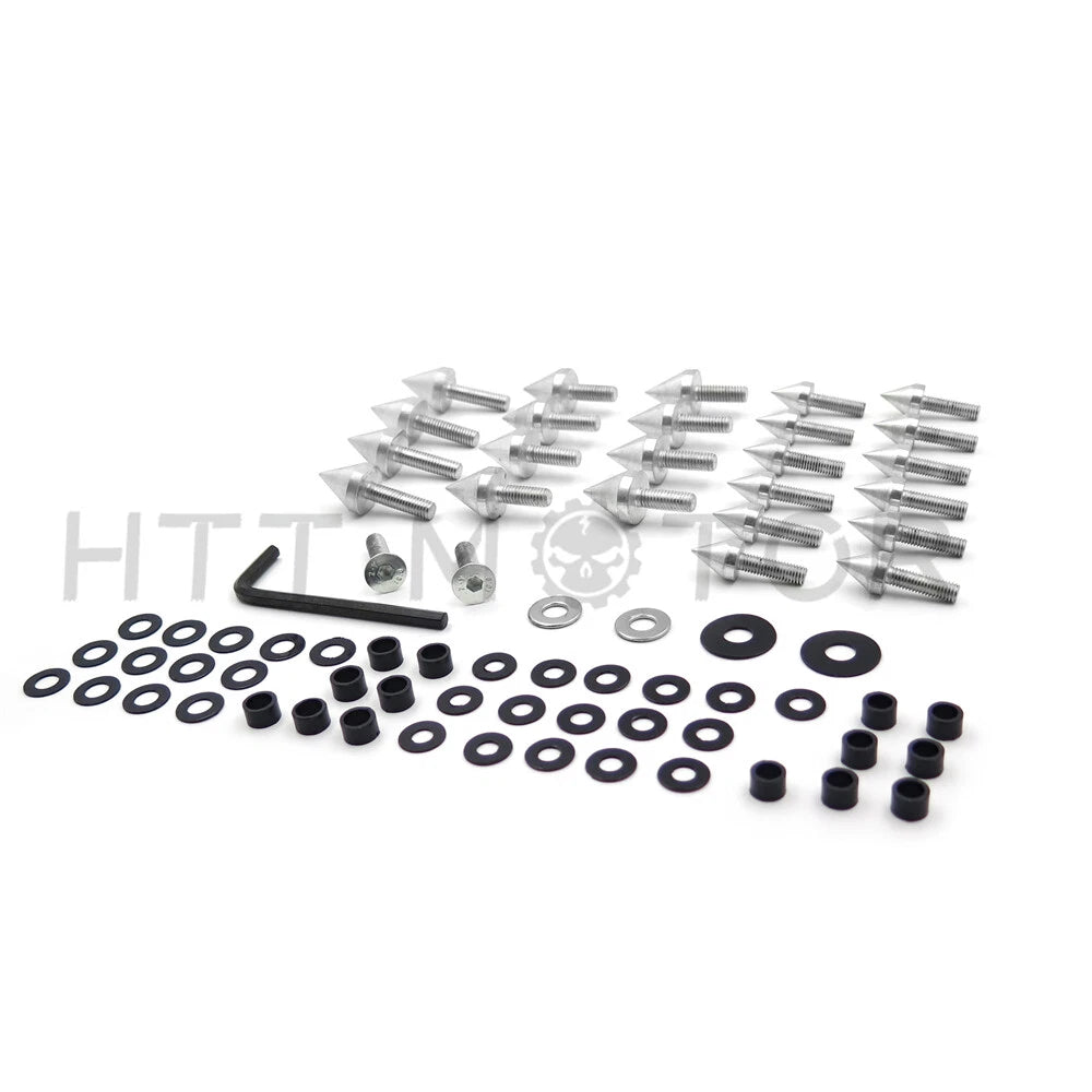 Silver Motorcycle Fairing Bolts Kit for Suzuki GSXR1000 (2003–2004)