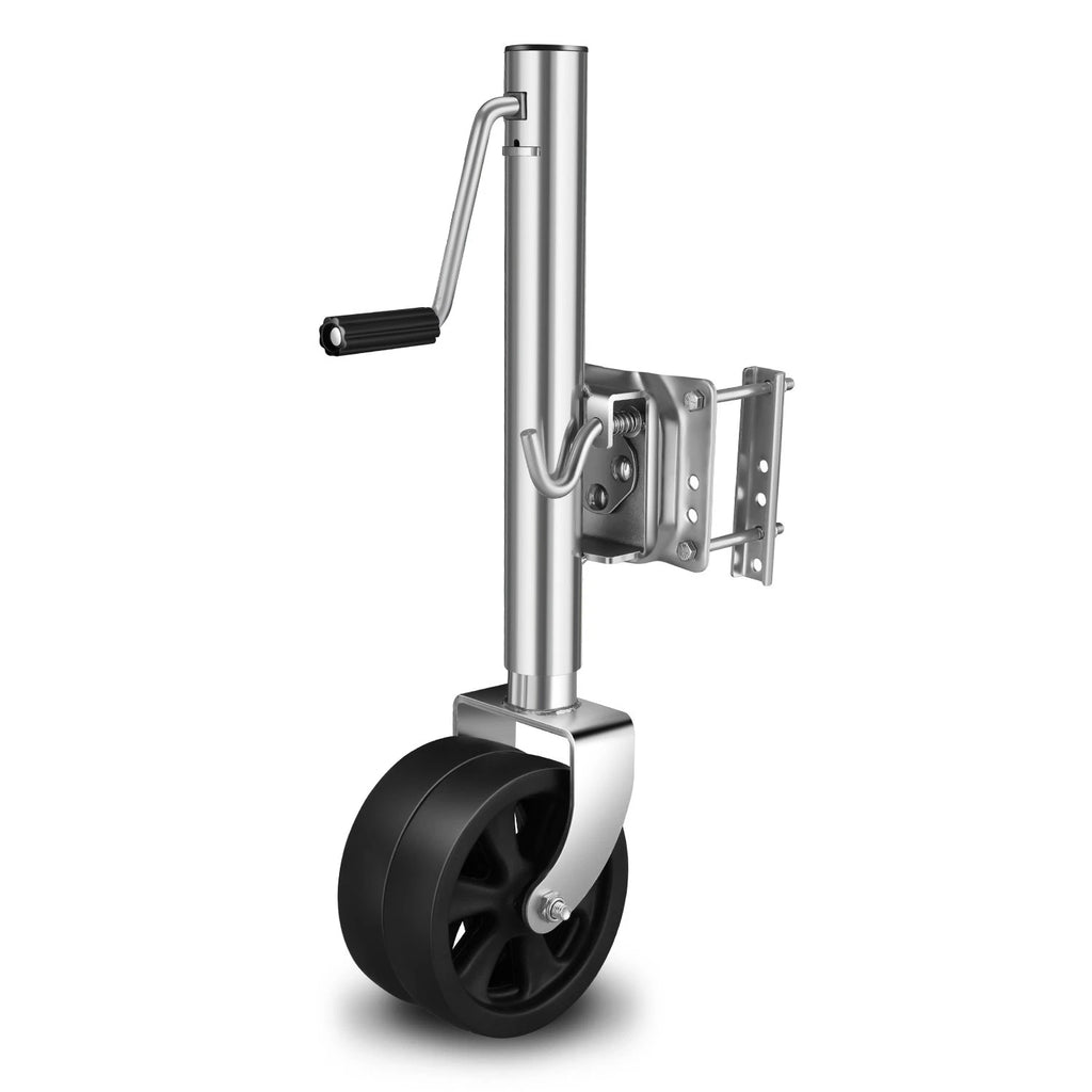 Side Mount Trailer Jack w/Wheel for Universal Use (2000 lbs, 26-37 in)