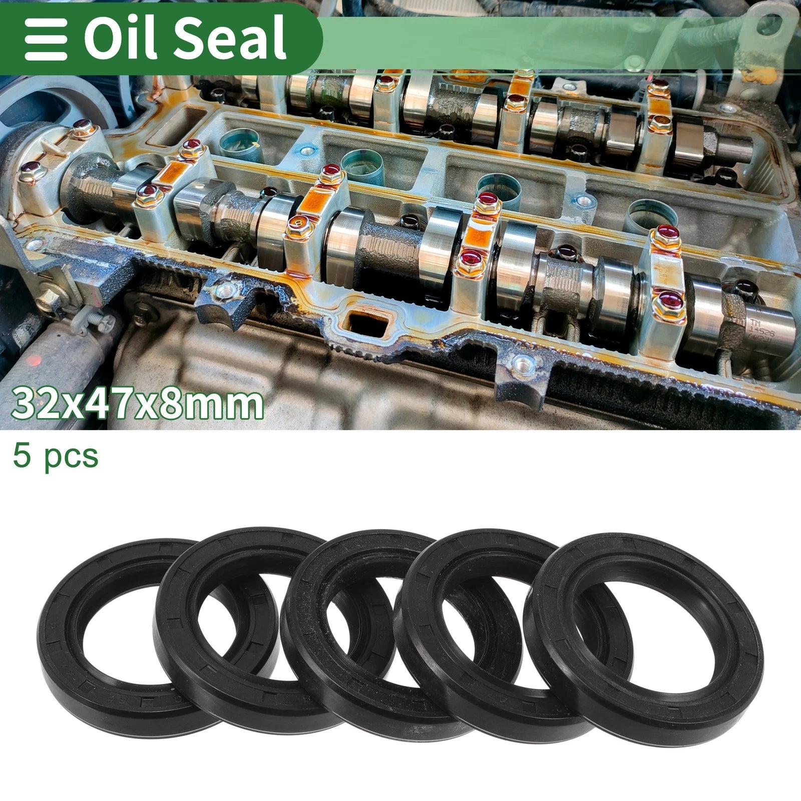 Set of 5 Oil Seal Rotary Shaft Seal NBR Rubber 32x47x8mm