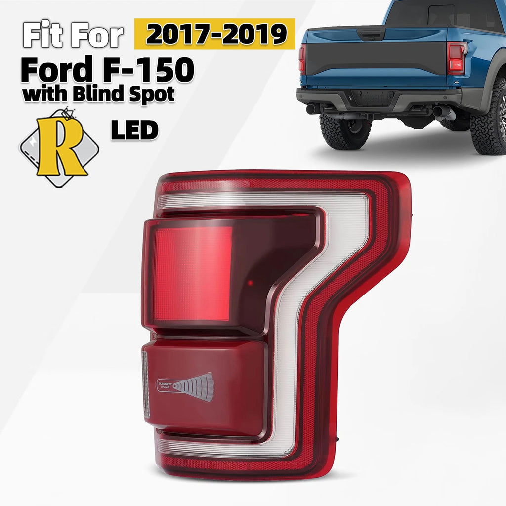 LED Tail Light for Ford F-150 Raptor (2017–2019) Right w/ Blind Spot Red Black