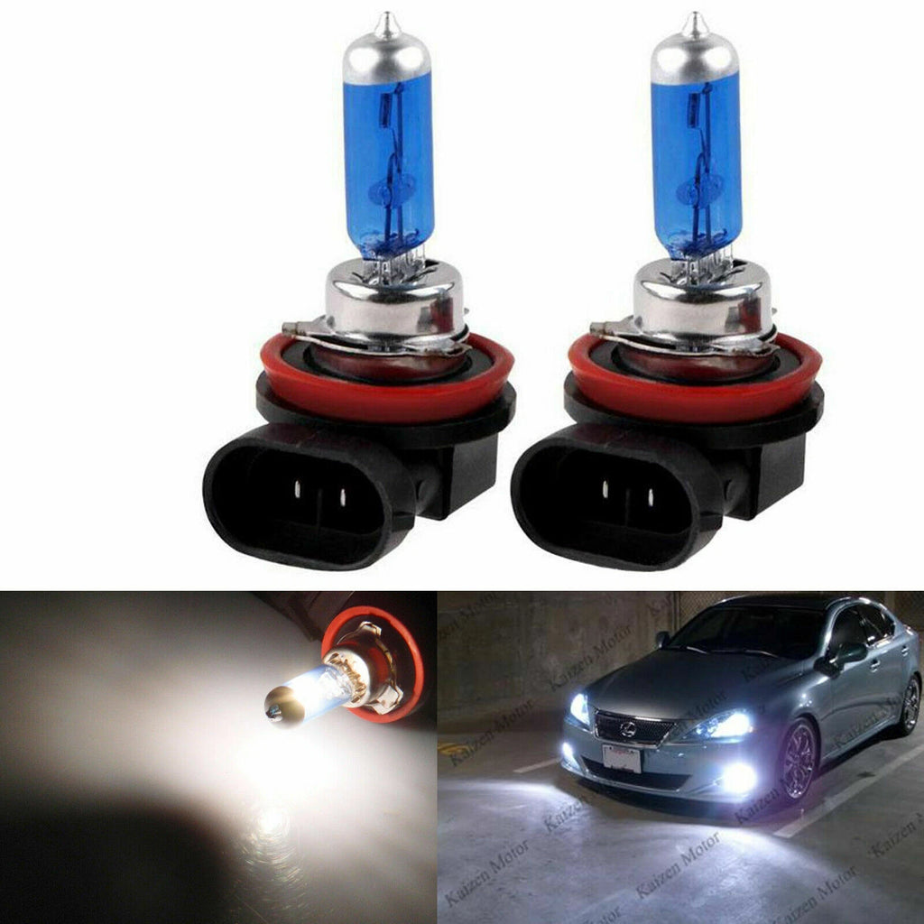 2-Pack H11 55W 6000K Super White Fog Light Bulbs for Car (2011–2024)