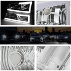 LED DRL Headlight Bumper Lamp Clear Corner Chrome for Silverado/Avalanche (2003–2007)