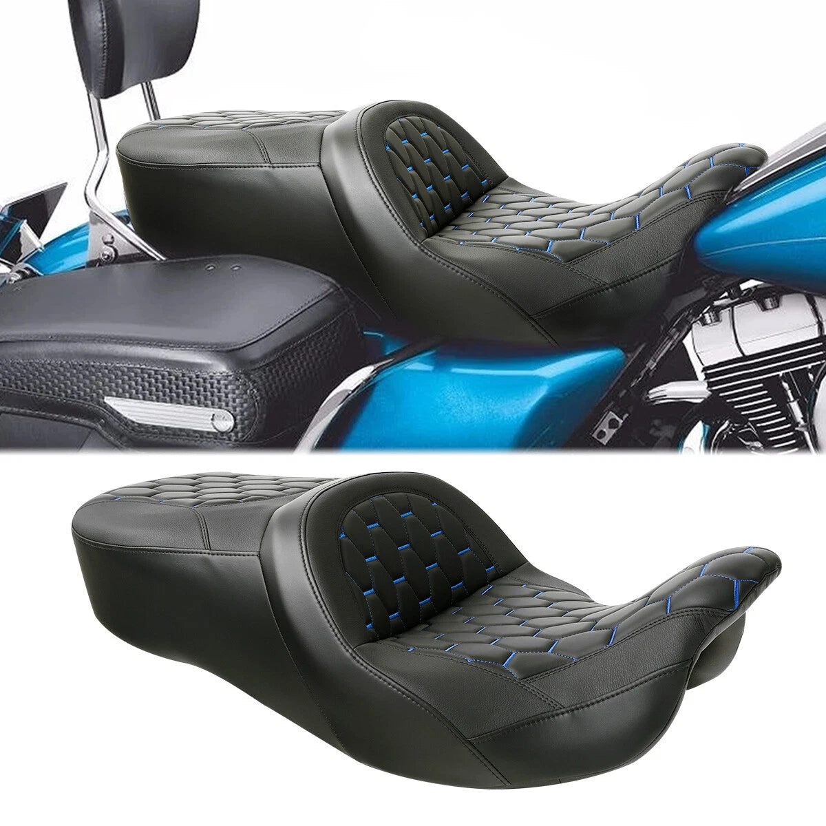 Rider Driver & Passenger Seat for Harley Touring Road Glide (2009–2023)