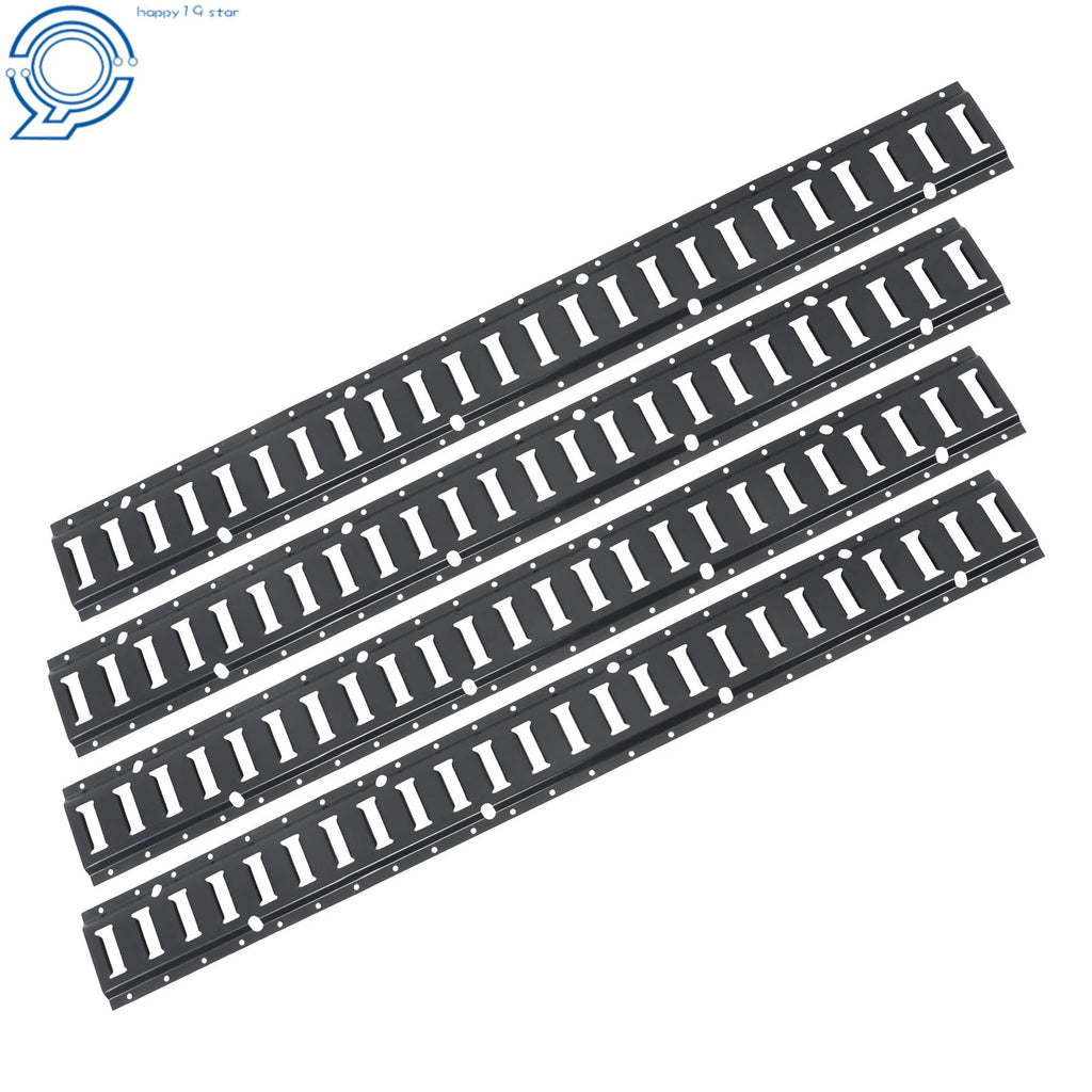 Set of 4 E-Track Tie Down Rails for Garages Trucks (Coated Steel)