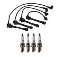 Denso 7mm Wire Set & 4 U-Groove Spark Plugs for Kia Spectra (2000–2009)