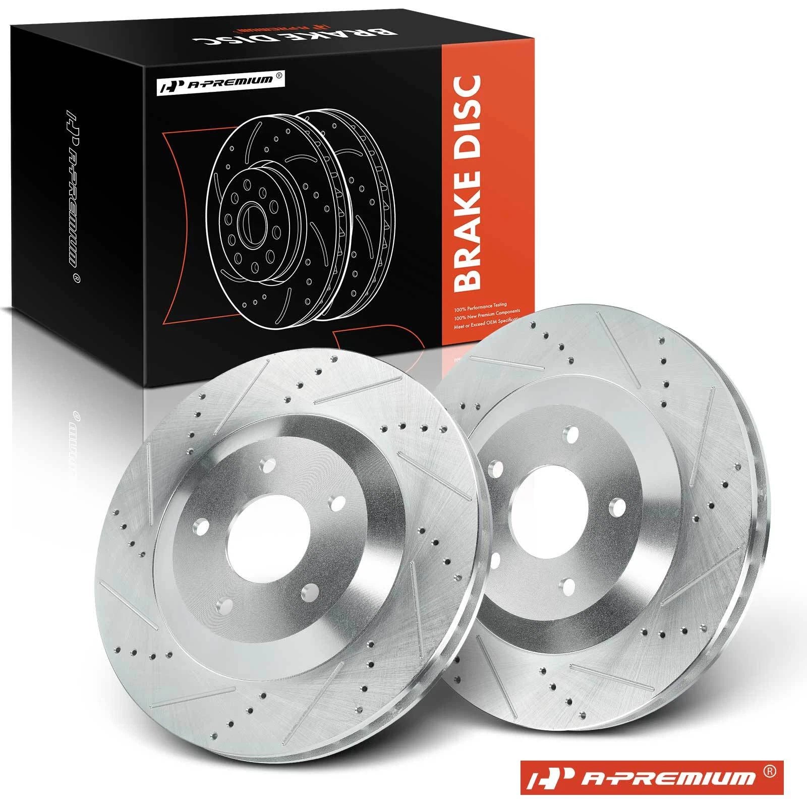 2X Front Drilled Brake Rotors for Chevy Corvette (1997–2004)