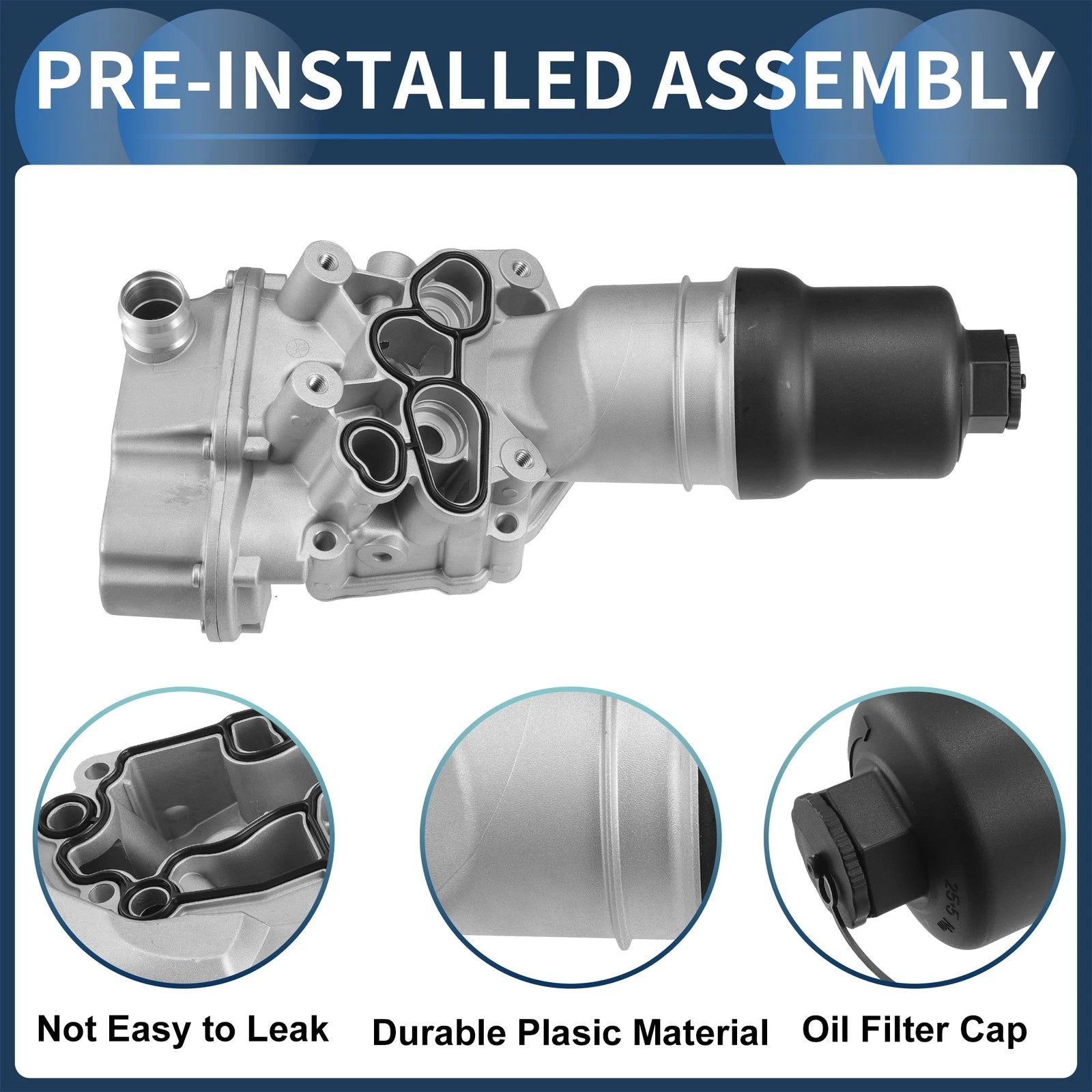 Engine Oil Filter Base Housing Assembly for Audi A3 A4 A4 Quattro (2006–2016) No. 06F115397H