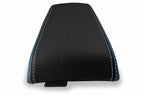 Console Lid Armrest Cover for Subaru Baja (2003–2006) Carbon Fiber Blue Stitch