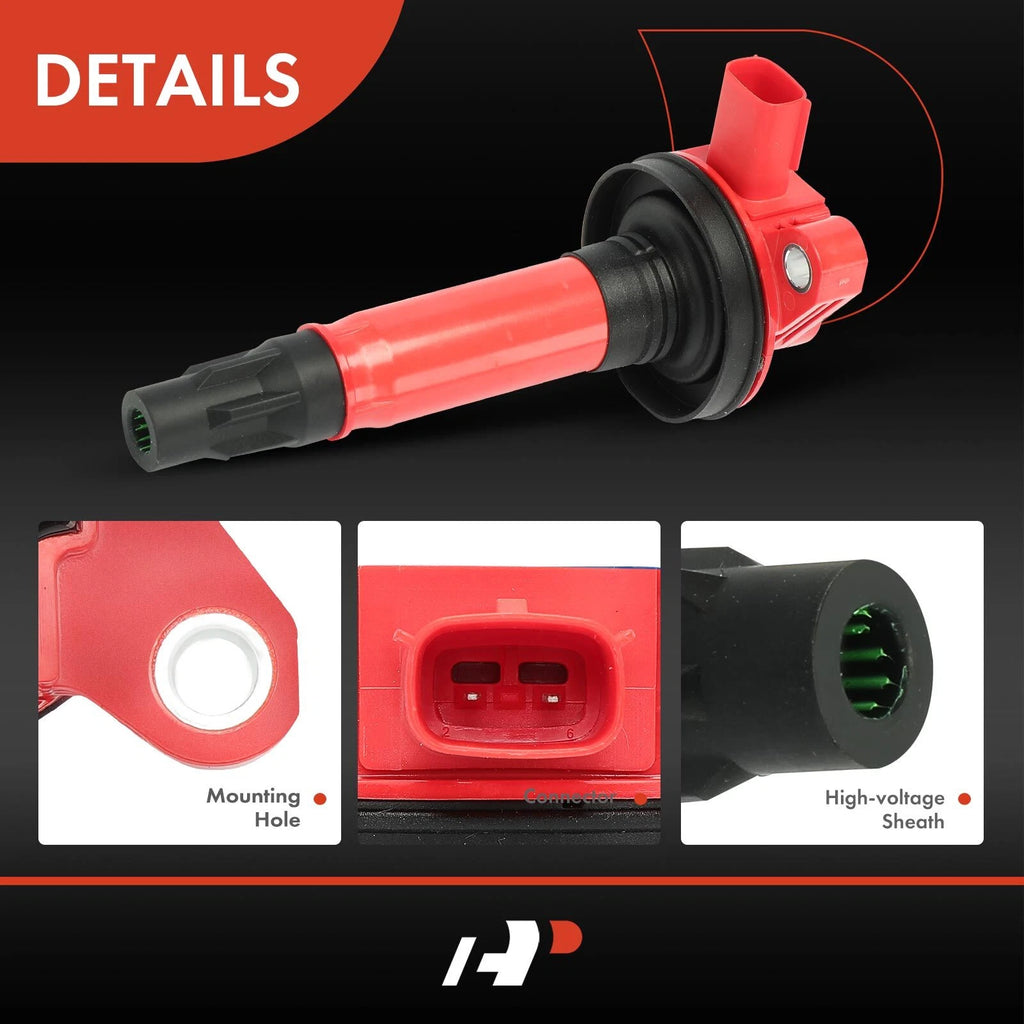 6X Red Ignition Coil for Ford F-150, Explorer, Fusion, Mustang (2011–2017)