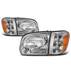 OE Style Headlights for Toyota Sequoia/Tundra (2005–2007) Chrome/Amber