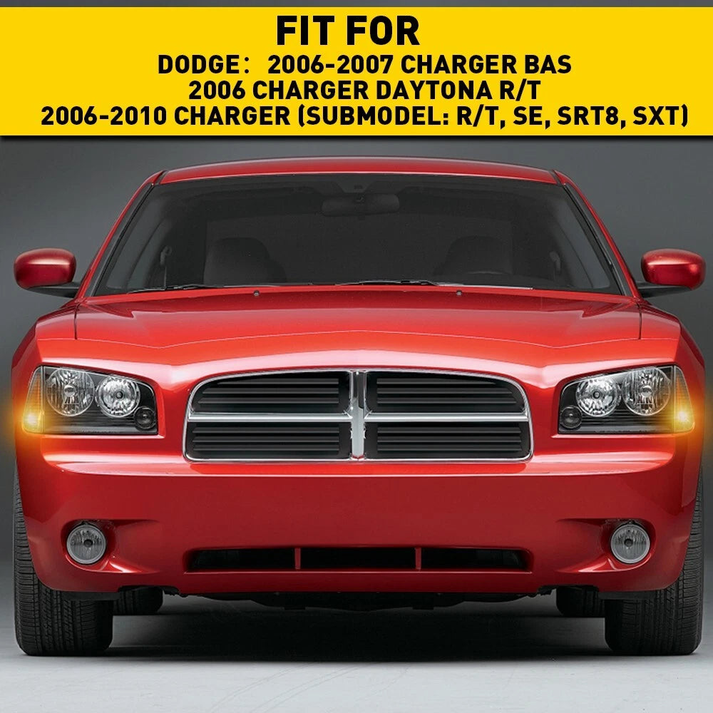 Set of 2 Front Fender Corner Side Marker Signal Lights for Dodge Charger (2006–2010)