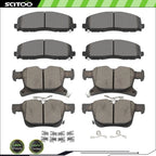 8pc Brake Pads Kit for Chrysler Grand Caravan (2021–2023) 1901 1589