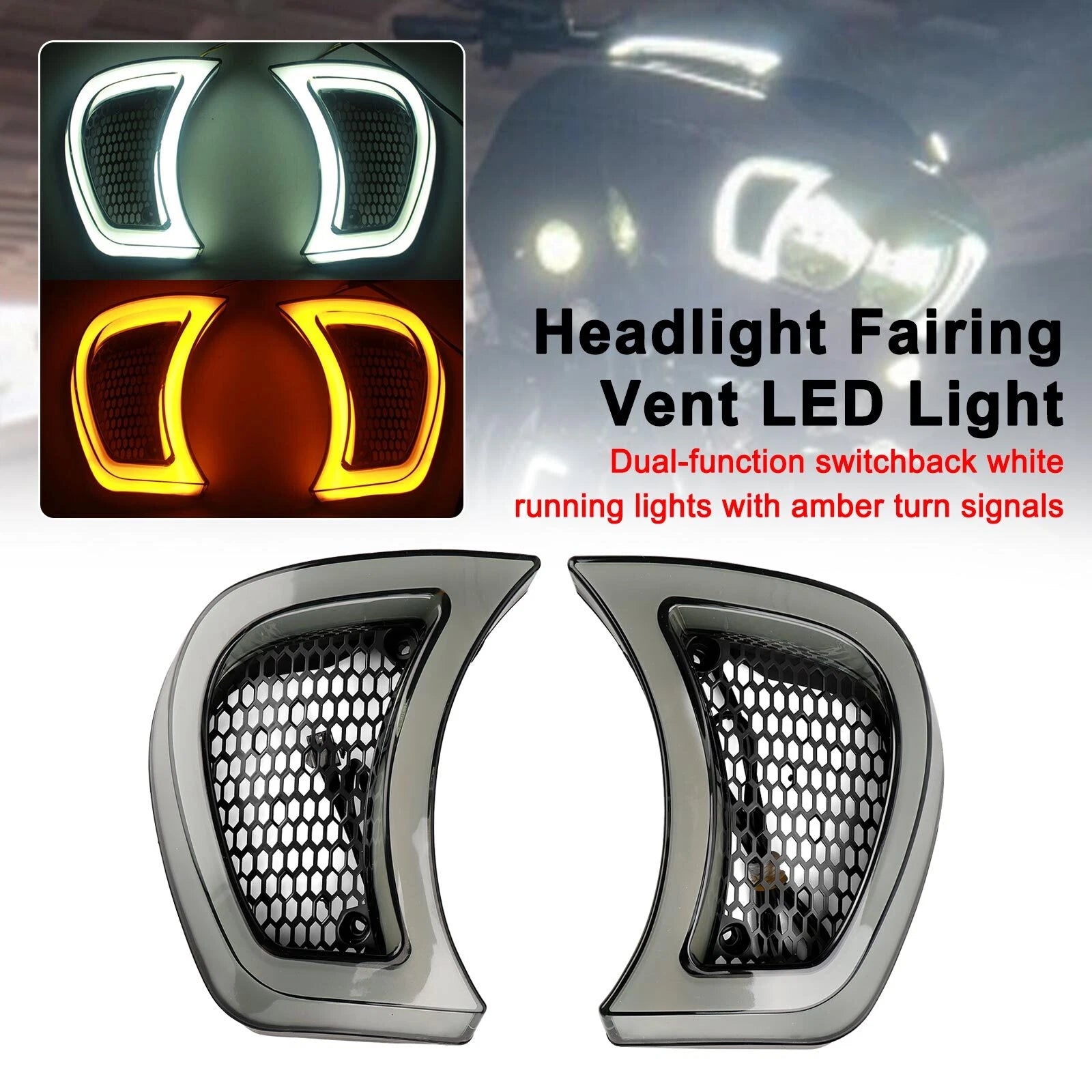 LED Headlight Fairing Vent for Harley Road Glide Special FLTRXS (2015–2023)