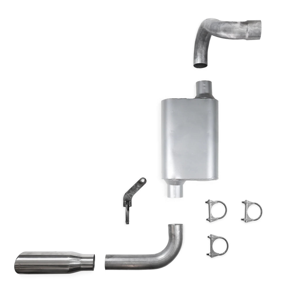 2.5" Single Exhaust Kit for Jeep Wrangler (2018–2025) 2 Chamber Rolled Edge Tip