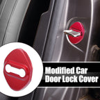 Set of 4 Door Lock Latch Striker Covers for Toyota (w/ Adhesive, Red)