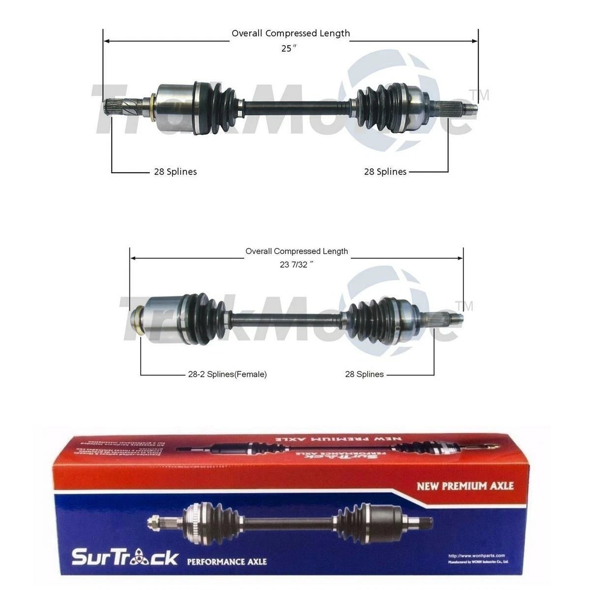 Surtrack Front CV Axle Shaft Kit for Mazda 3 (2007–2008)