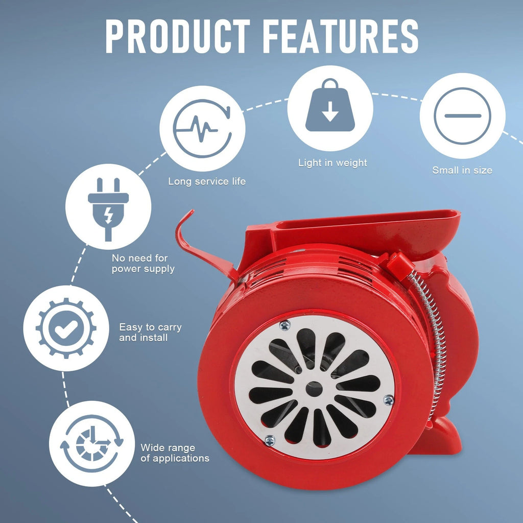 Hand Crank Air Raid Siren Horn for Universal Use (12V)
